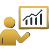 lucid-origin_Mentorship_icon_person_teaching_with_chart_screen_gold_black_white_colors_minima-0